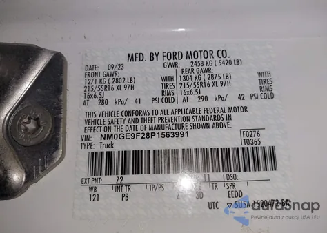 2023 Ford Transit Connect Xlt Passenger Wagon z USA, uszkodzony, nr VIN NM0GE9F28P1563991